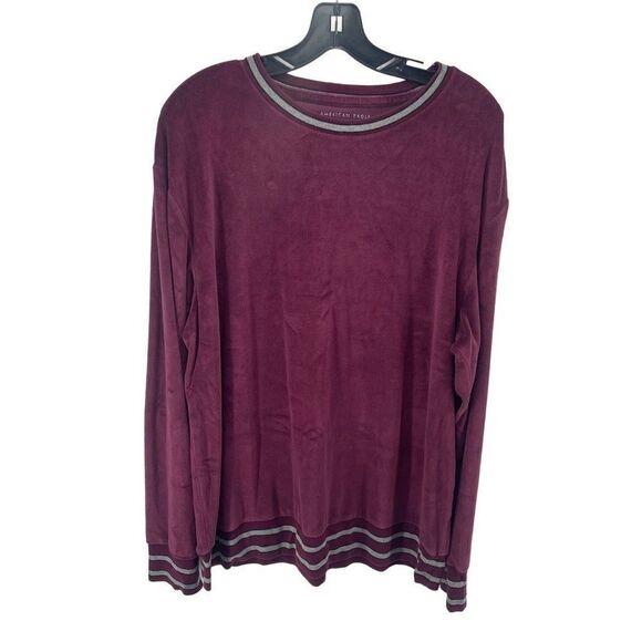 American Eagle Outfitters velvet Pullover Sweatshirt Standard Fit Purple Size XL - Picture 9 of 9
